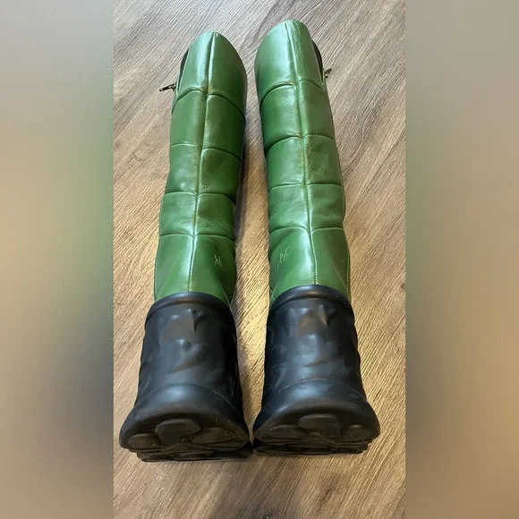 John Fluevog Green Paloma Boots Size 8 - Picture 11 of 12